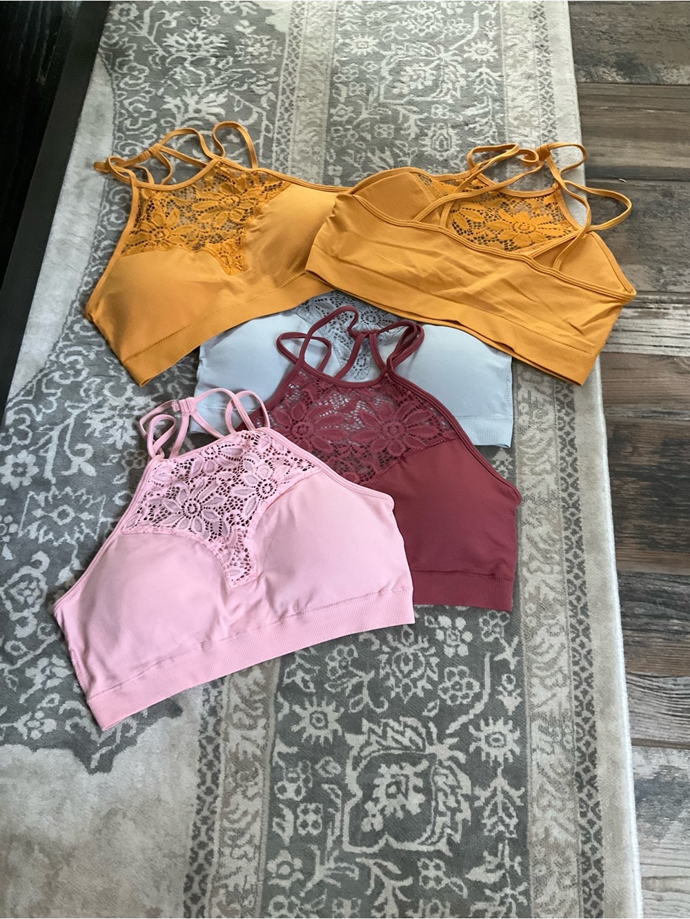 Zenana Outfitters Blush Pink Lace-Front Bralette L/XL
